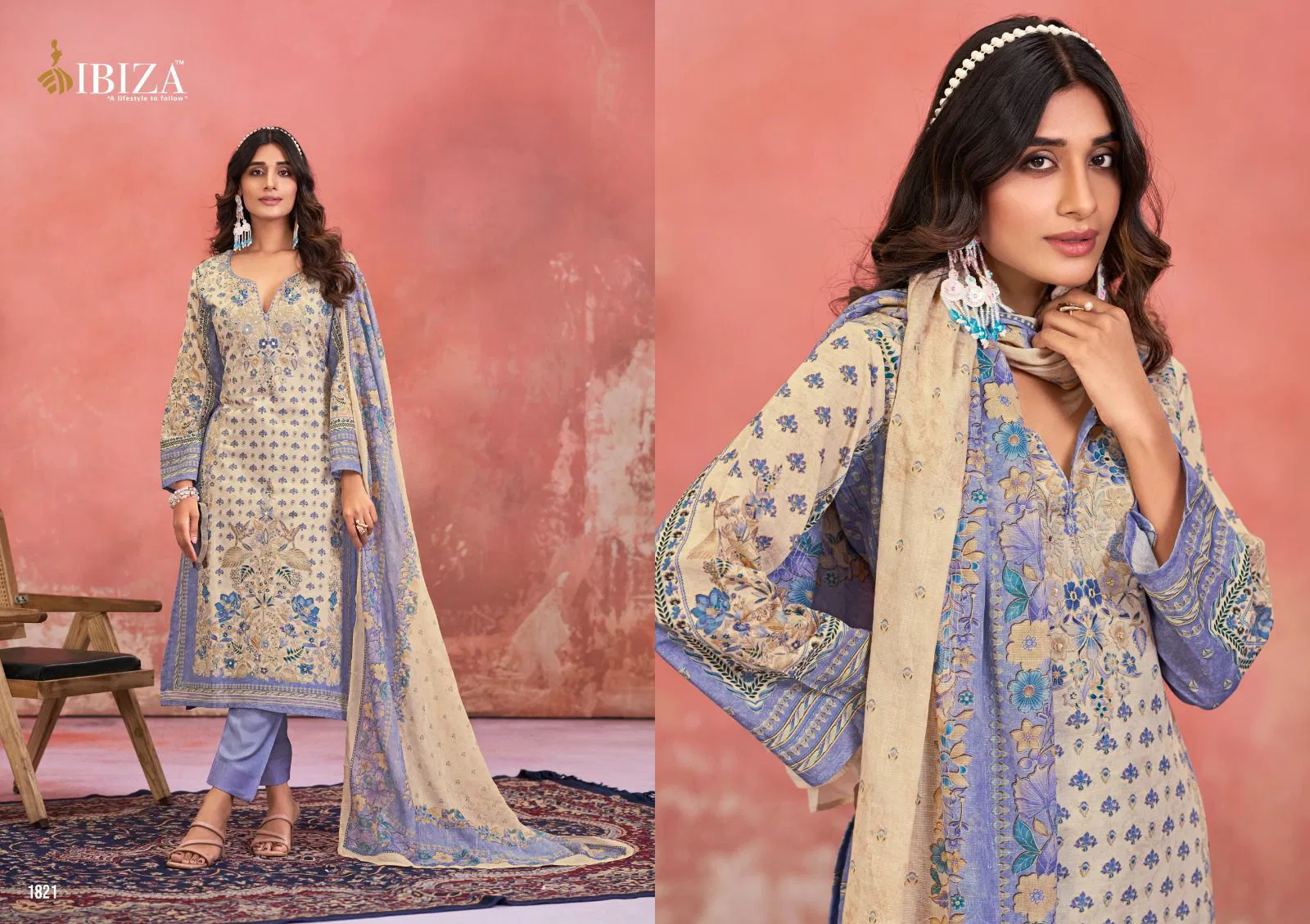 Gulrez By Ibiza Linen Digital Printed Designer Salwar Kameez Wholesale Online